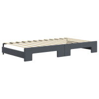 Produktbild för Dagbädd utdragbar mörkgrå 100x200 cm sammet