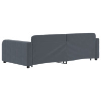 Produktbild för Dagbädd utdragbar med lådor mörkgrå 100x200 cm sammet