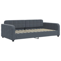 Produktbild för Dagbädd utdragbar med lådor mörkgrå 100x200 cm sammet
