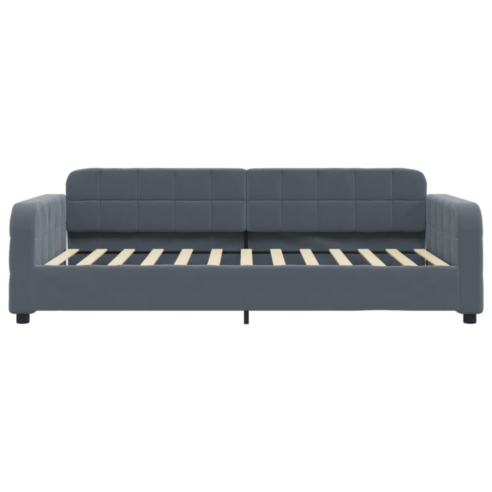 Produktbild för Dagbädd utdragbar med lådor mörkgrå 100x200 cm sammet
