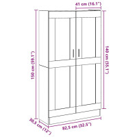 Produktbild för Högskåp åldrat trä 82,5x30,5x150 cm konstruerat trä