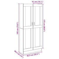 Produktbild för Högskåp åldrat trä 82,5x30,5x185 cm konstruerat trä