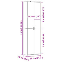 Produktbild för Hallgarderob åldrat trä 55x25x189 cm konstruerat trä