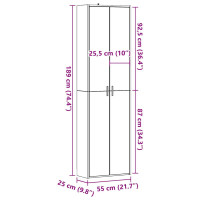 Produktbild för Hallgarderob artisan ek 55x25x189 cm konstruerat trä