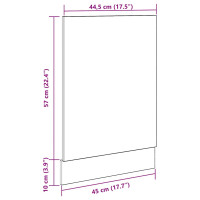 Produktbild för Front för diskmaskin betonggrå 45x3x67 cm