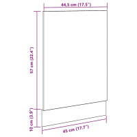 Produktbild för Front för diskmaskin åldrat trä 45x3x67 cm konstruerat trä