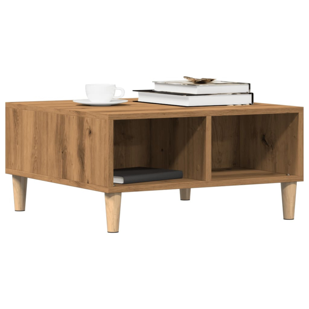 Produktbild för Soffbord artisan ek 60x60x30 cm konstruerat trä