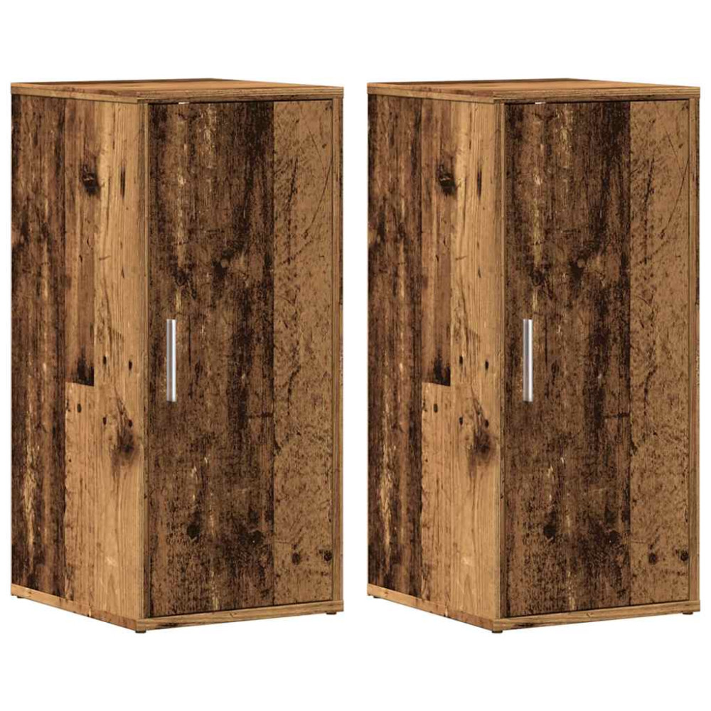 Produktbild för Skoskåp 2 st åldrat trä 32x35x70 cm konstruerat trä