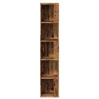 Produktbild för Hörnskåp åldrat trä 33x33x165 cm konstruerat trä