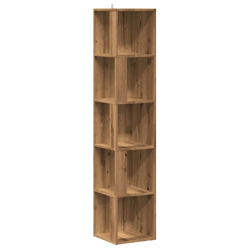 Produktbild för Hörnskåp artisan ek 33x33x165 cm konstruerat trä