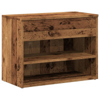 Produktbild för Skobänk åldrat trä 60x30x45 cm konstruerat trä