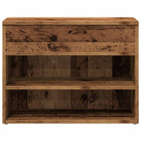 Produktbild för Skobänk åldrat trä 60x30x45 cm konstruerat trä