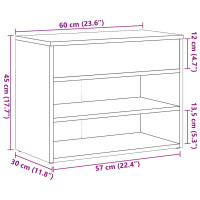Produktbild för Skobänk åldrat trä 60x30x45 cm konstruerat trä