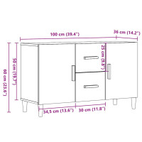 Produktbild för Skänk artisan ek 100x36x60 cm konstruerat trä