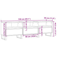 Produktbild för Tv-bänk artisan ek 150x30x44,5 cm konstruerat trä