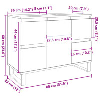 Produktbild för Tvättställsskåp gammalt trä 80x33x60 cm konstruerat trä