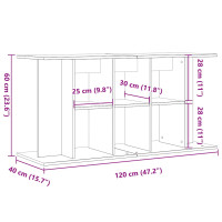 Produktbild för Akvariebänk åldrat trä 120x40x60 cm konstruerat trä