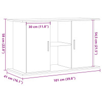 Produktbild för Akvariebänk åldrat trä 101x41x58 cm konstruerat trä