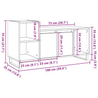 Produktbild för TV-skåp åldrat trä 100x35x55 cm konstruerat trä