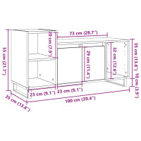 Produktbild för Tv-bänk artisan ek 100x35x55 cm konstruerat trä