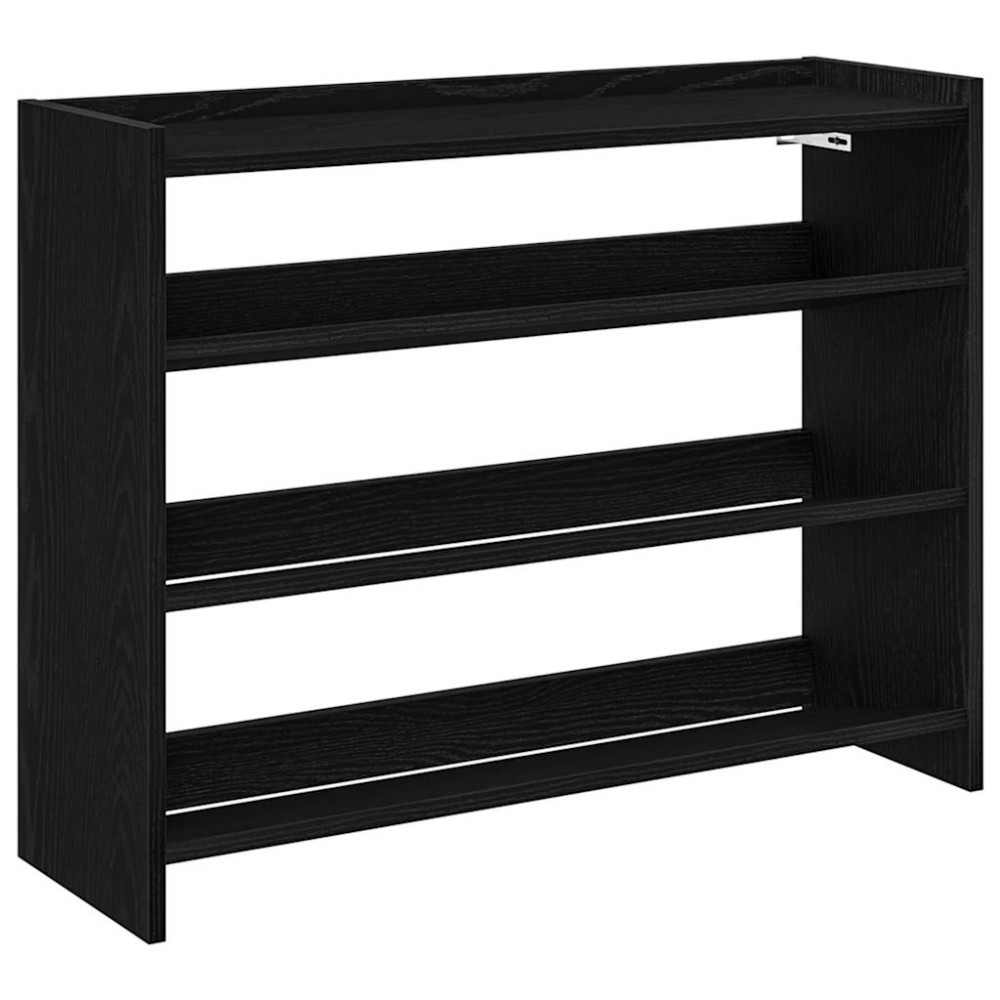 Produktbild för Skohylla svart 80x25x62 cm konstruerat trä