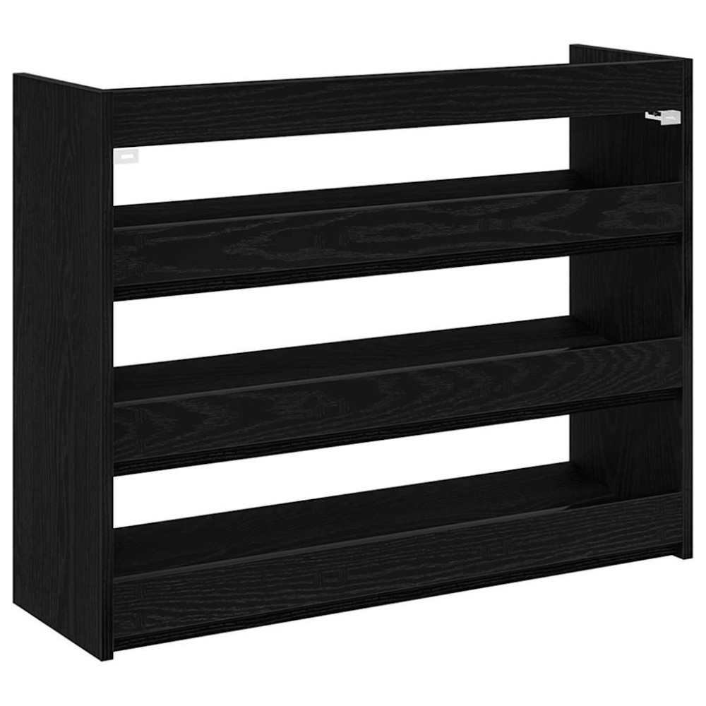 Produktbild för Skohylla svart 80x25x62 cm konstruerat trä