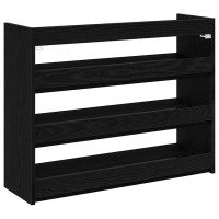 Produktbild för Skohylla svart 80x25x62 cm konstruerat trä