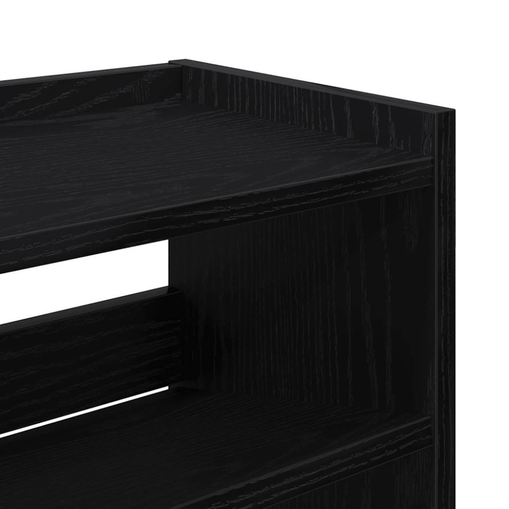 Produktbild för Skohylla svart 80x25x62 cm konstruerat trä