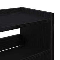 Produktbild för Skohylla svart 80x25x62 cm konstruerat trä