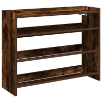 Produktbild för Skohylla rökfärgad ek 80x25x62 cm konstruerat trä