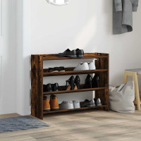 Produktbild för Skohylla rökfärgad ek 80x25x62 cm konstruerat trä