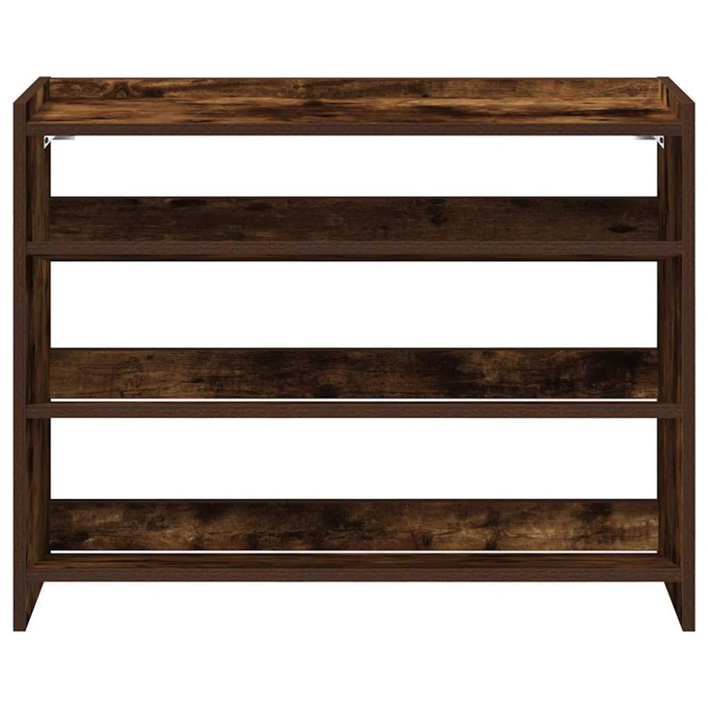 Produktbild för Skohylla rökfärgad ek 80x25x62 cm konstruerat trä
