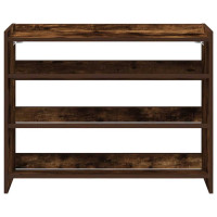 Produktbild för Skohylla rökfärgad ek 80x25x62 cm konstruerat trä