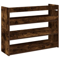 Produktbild för Skohylla rökfärgad ek 80x25x62 cm konstruerat trä