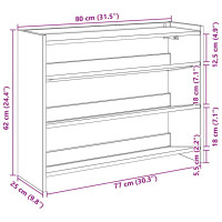 Produktbild för Skohylla ek 80x25x62 cm konstruerat trä