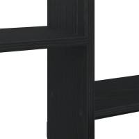 Produktbild för Väggmonterad kubhylla 5 fack svart konstruerat trä