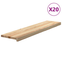 Produktbild för Trappstegsmattor 20 pcs obehandlad 110x25x2 cm massiv ek