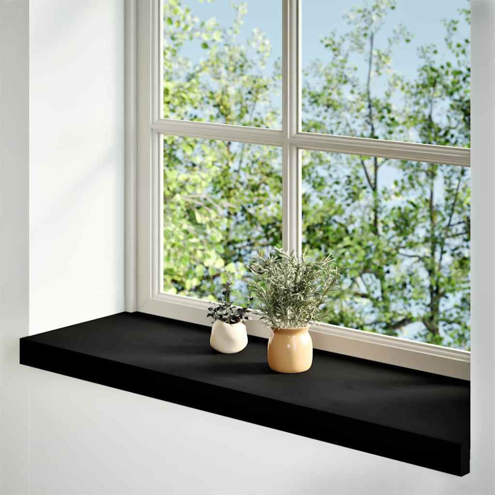 Produktbild för Fönsterbänkar 2 st brunsvart 90x25x2 cm massiv ek