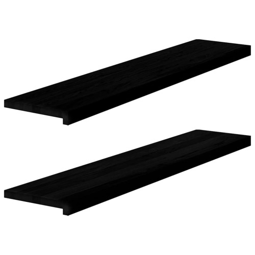 vidaXL Fönsterbänkar 2 st brunsvart 120x25x2 cm massiv ek