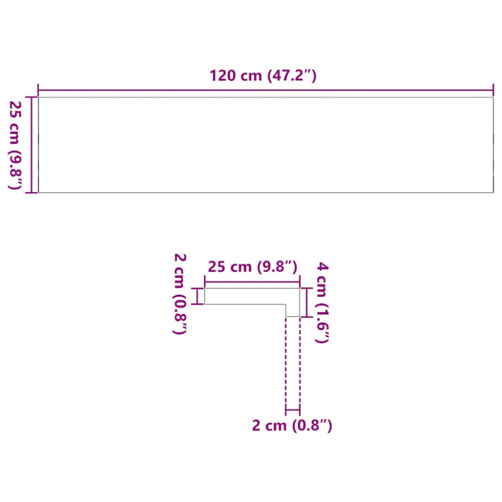 Produktbild för Fönsterbänkar 2 st brunsvart 120x25x2 cm massiv ek
