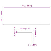 Produktbild för Fönsterbänkar 2 st mörkbrun 70x30x2 cm massiv ek