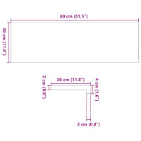 Produktbild för Fönsterbänkar 2 st mörkbrun 80x30x2 cm massiv ek