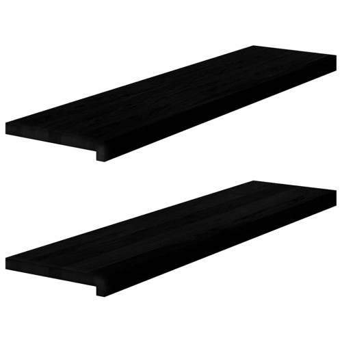vidaXL Fönsterbänkar 2 st brunsvart 100x30x2 cm massiv ek