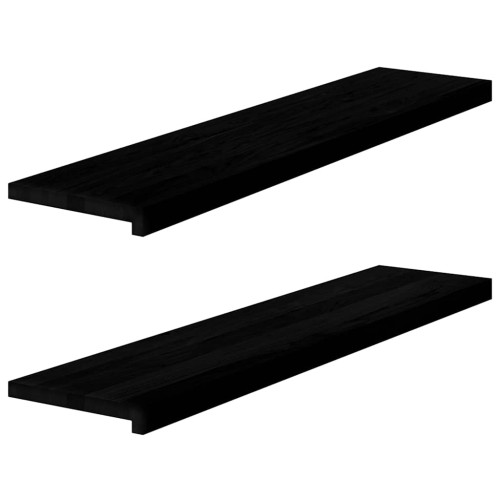 vidaXL Fönsterbänkar 2 st brunsvart 110x30x2 cm massiv ek