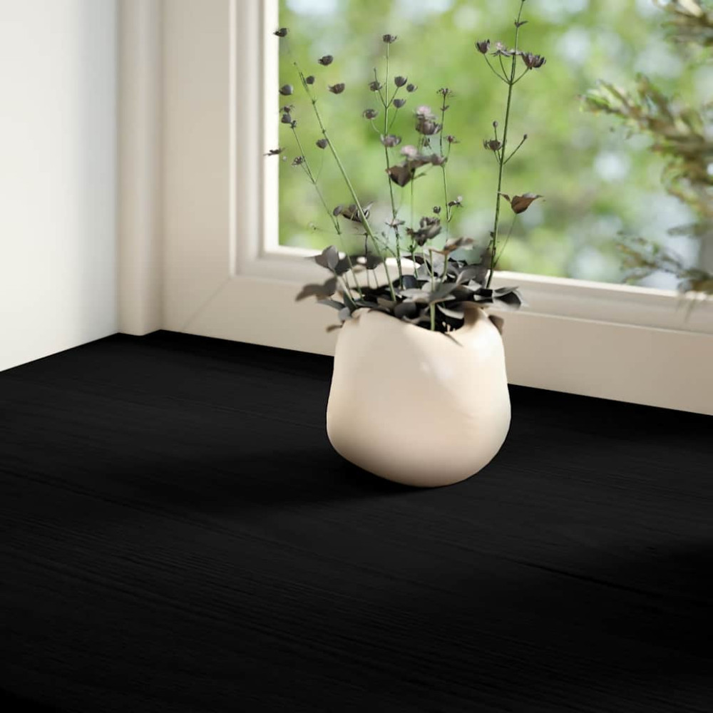 Produktbild för Fönsterbänkar 2 st brunsvart 120x30x2 cm massiv ek