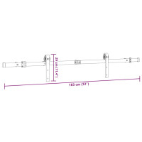 Produktbild för Skjutdörrsbeslag 183 cm stål svart