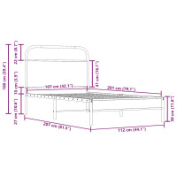 Produktbild för Sängram utan madrass rökfärgad ek 107x203 cm konstruerad trä