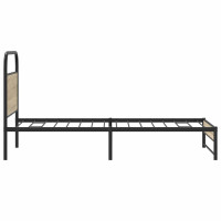 Produktbild för Sängram utan madrass rökfärgad ek 107x203 cm konstruerad trä