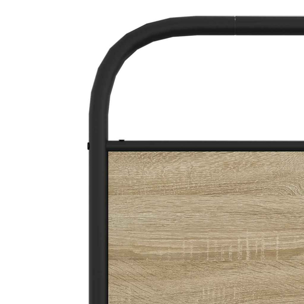 Produktbild för Sängram utan madrass rökfärgad ek 107x203 cm konstruerad trä
