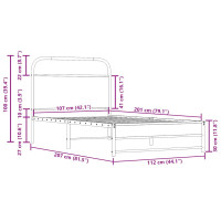 Produktbild för Sängram utan madrass rökfärgad ek 107x203 cm konstruerad trä